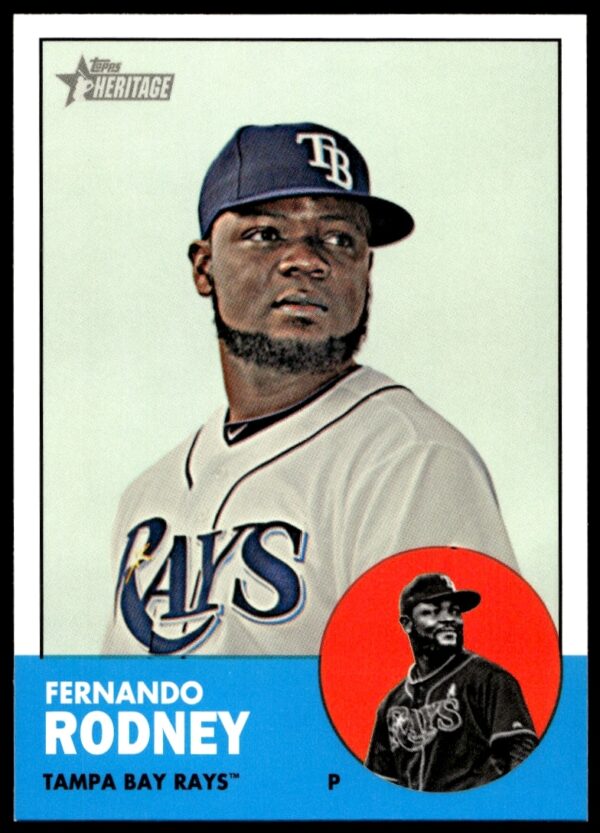 Fernando Rodney 2012 Topps Heritage card, H620, signature cap tilt and pitching stance.