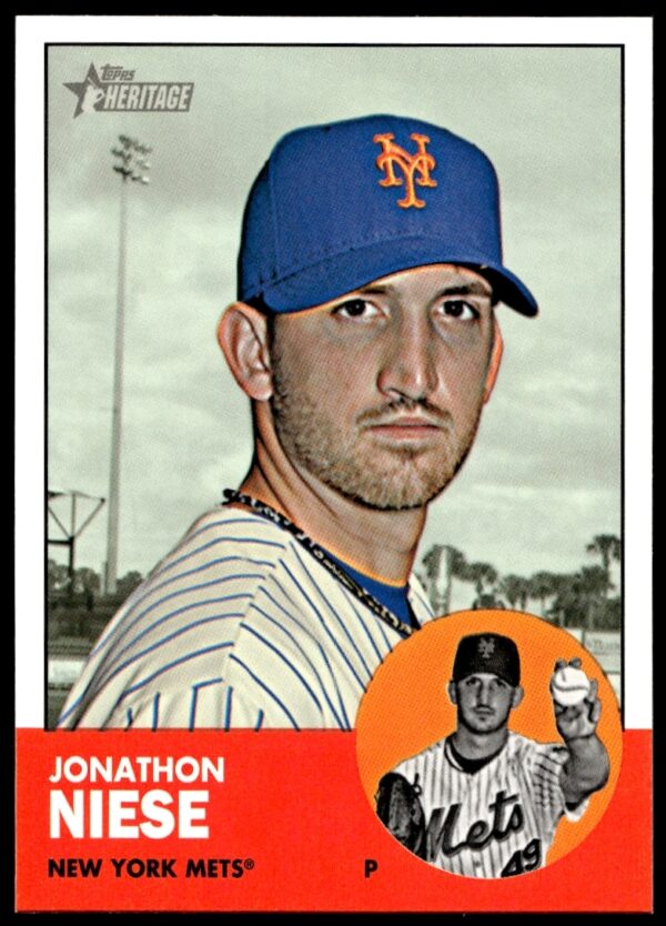 2012 Topps Heritage Jon Niese #H585 Mets Baseball Card (Front)