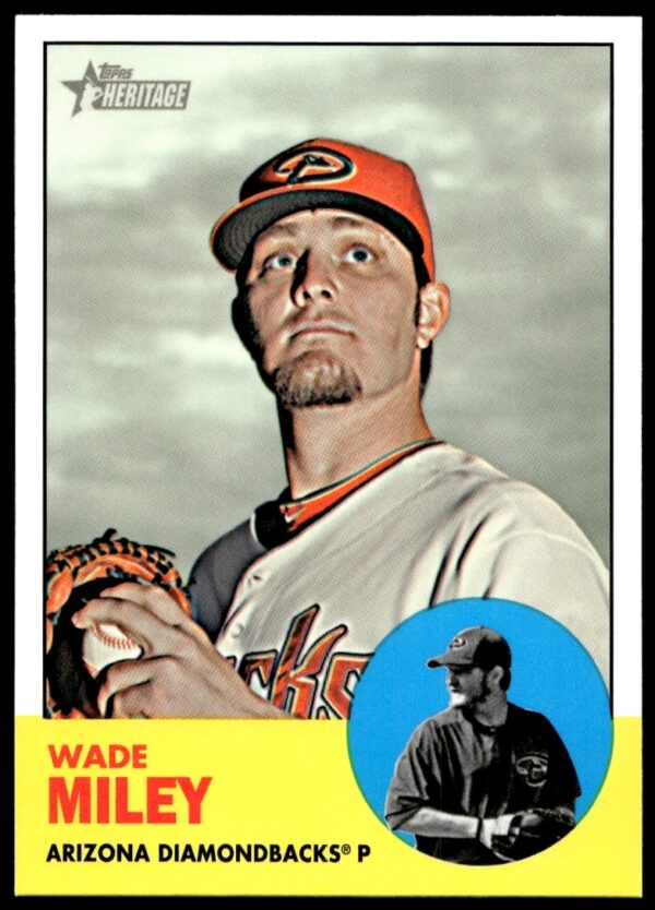 Wade Miley 2012 Topps Heritage card #H584, classic baseball pose.