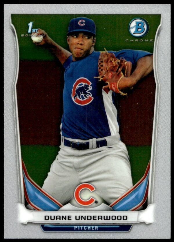 2014 Bowman Chrome Duane Underwood Prospect Card #BCP64, pitcher in uniform, showcasing potential.