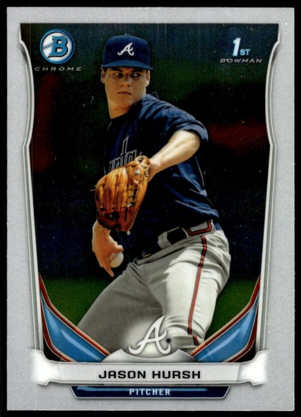 Jason Hursh 2014 Bowman Chrome Baseball Card #BCP1 Front, Atlanta Braves.
