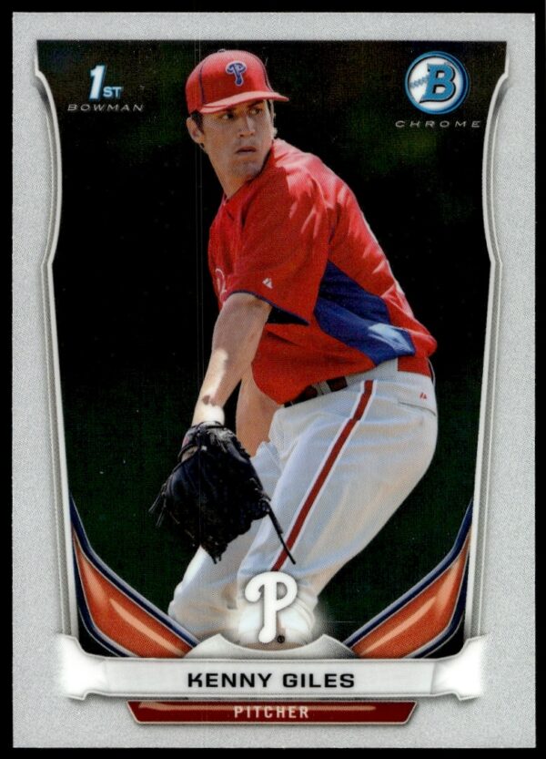 Kenny Giles 2014 Bowman Chrome Prospects card, featuring his pitching stance, #BCP99.