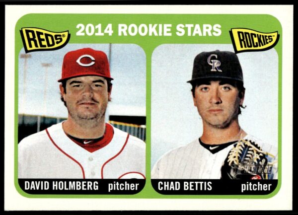 2014 Topps rookie card: Chad Bettis and David Holmberg, vintage design, MLB pitchers.