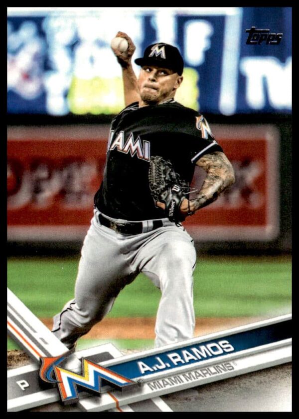 Front view of 2017 Topps Series 1 A.J. Ramos baseball card, #194.
