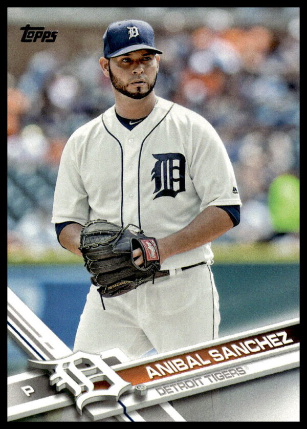 Anibal Sanchez 2017 Topps Series 1 Baseball Card Front, Detroit Tigers Uniform.