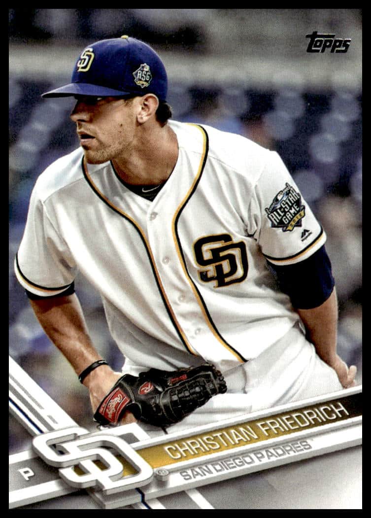 Christian Friedrich 2017 baseball card, Topps Series 1, #24, front view.