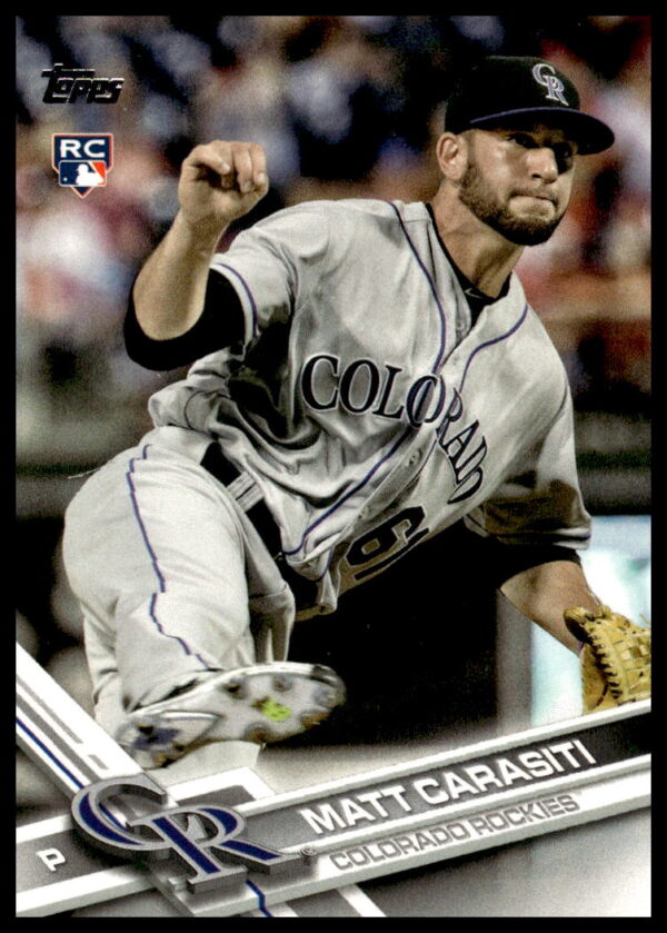 Matt Carasiti 2017 Topps Series 1 Colorado Rockies Baseball Card Front #318