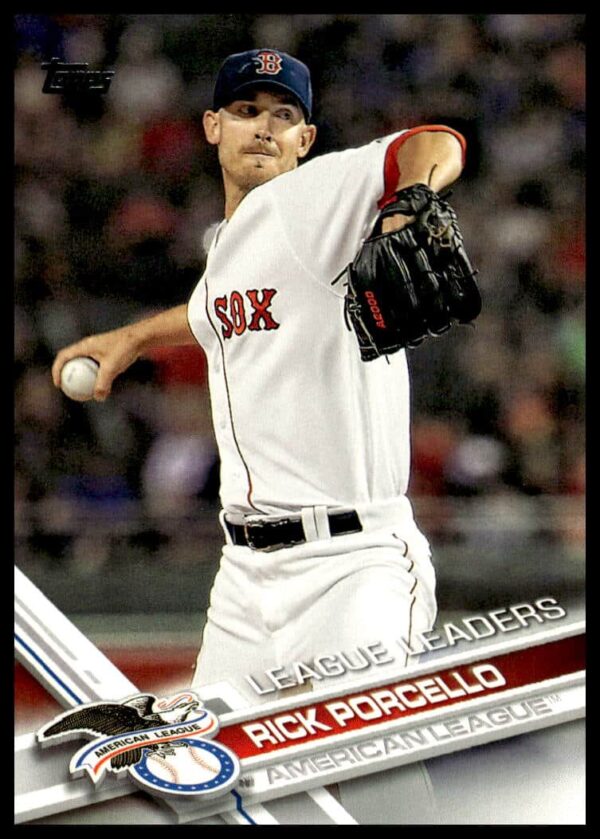 Rick Porcello 2017 Topps Series 1 baseball card, #28, front view.