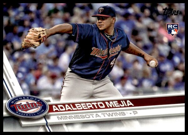 Adalberto Mejia 2017 Topps card #609 showing him in uniform on the field.