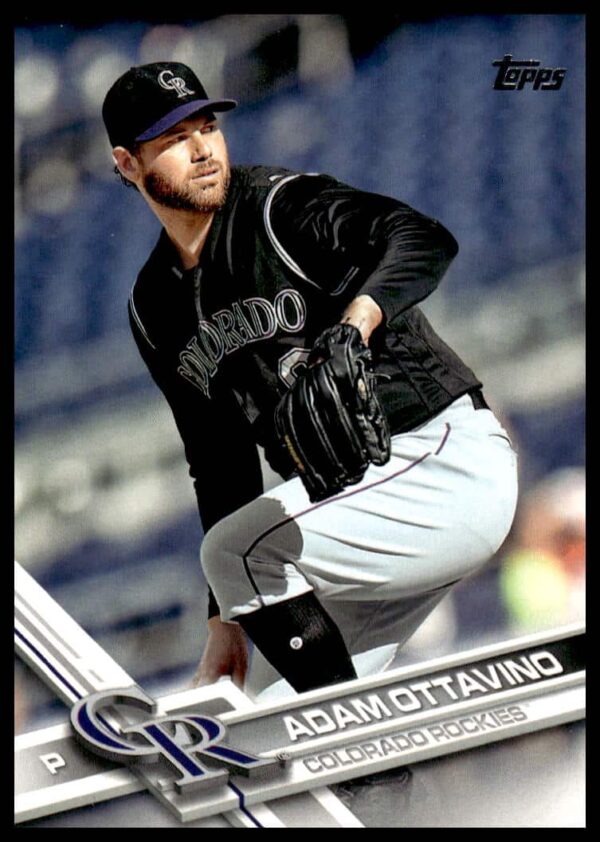 Adam Ottavino 2017 Topps Card: Rockies Pitcher Mid-Action, Series 2, Card #467.