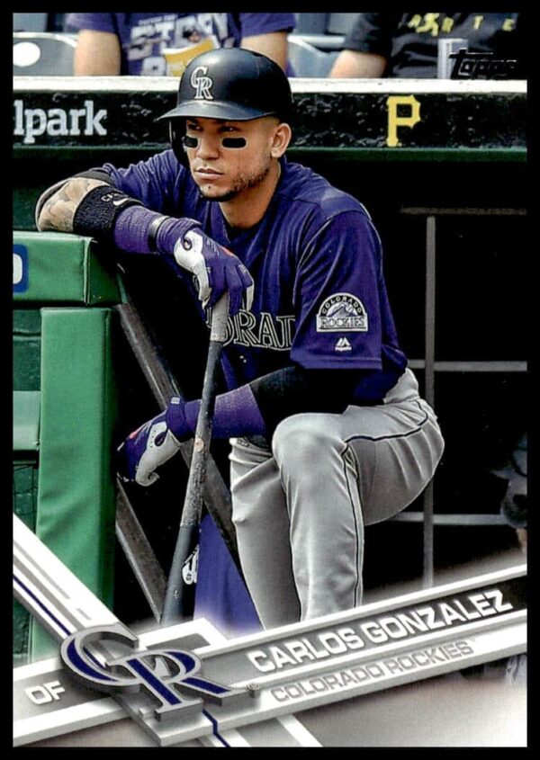Carlos Gonzalez 2017 Topps Series 2 Baseball Card Front, Colorado Rockies #425.