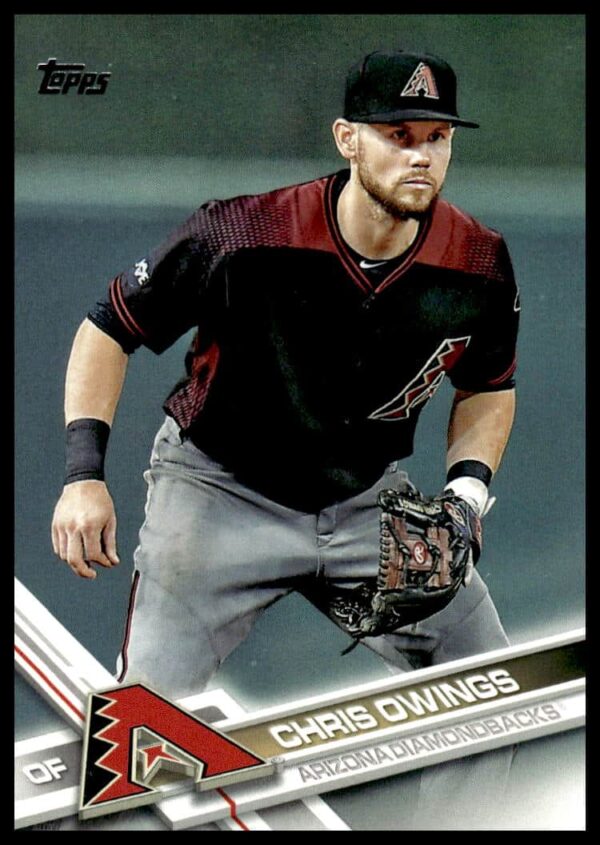Chris Owings 2017 Topps Baseball Card #575, showcasing action shot and team uniform.