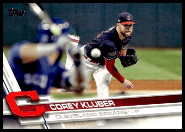 Corey Kluber 2017 Topps baseball card, Cleveland Indians, card number 669.