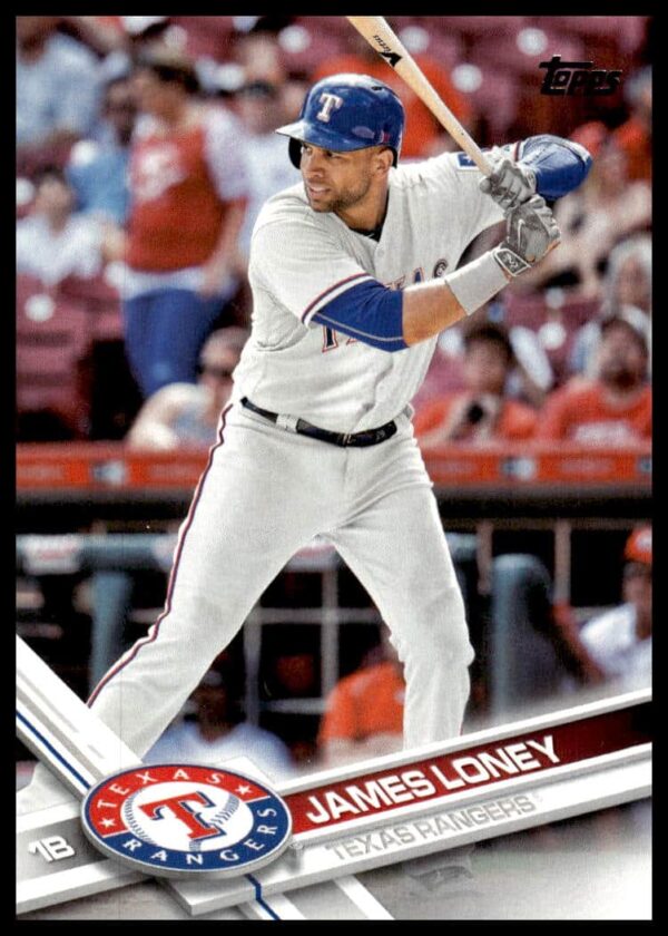 James Loney 2017 Topps Series 2 baseball card #524 showcasing him in action.