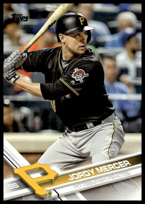 Jordy Mercer 2017 Topps Series 2 Card #629, Mid-Action Baseball Photo, Team Uniform