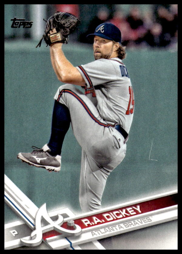 R.A. Dickey 2017 Topps Series 2 Baseball Card #409 from Atlanta Braves set.