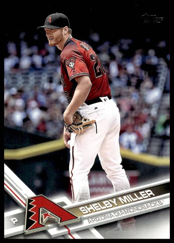 Shelby Miller 2017 Topps Series 2 Card #355 Front View, Arizona Diamondbacks.