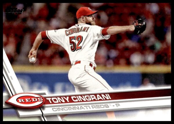 Tony Cingrani 2017 Topps Card #698 Front - Baseball Pitching Pose