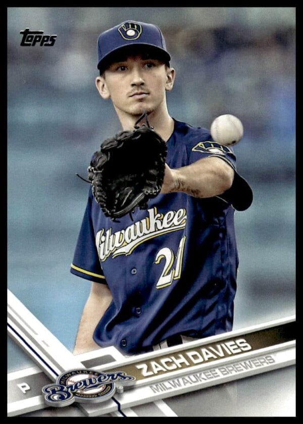 Zach Davies 2017 Topps Series 2 baseball card #477, Milwaukee Brewers pitcher.