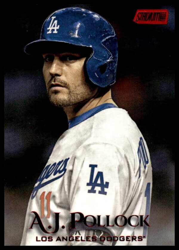 A.J. Pollock Dodgers card, 2019 Red Foil Topps Stadium Club collectible, premium VALUE edition.