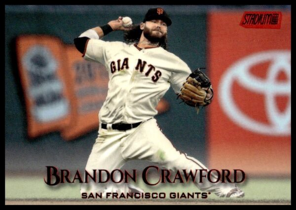 Brandon Crawford 2019 Topps Stadium Club San Francisco Giants Baseball Card #263 Mid-Throw.