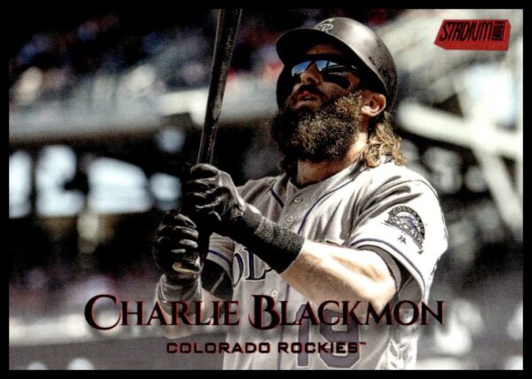 Charlie Blackmon Colorado Rockies 2019 Topps Stadium Club batting baseball card.