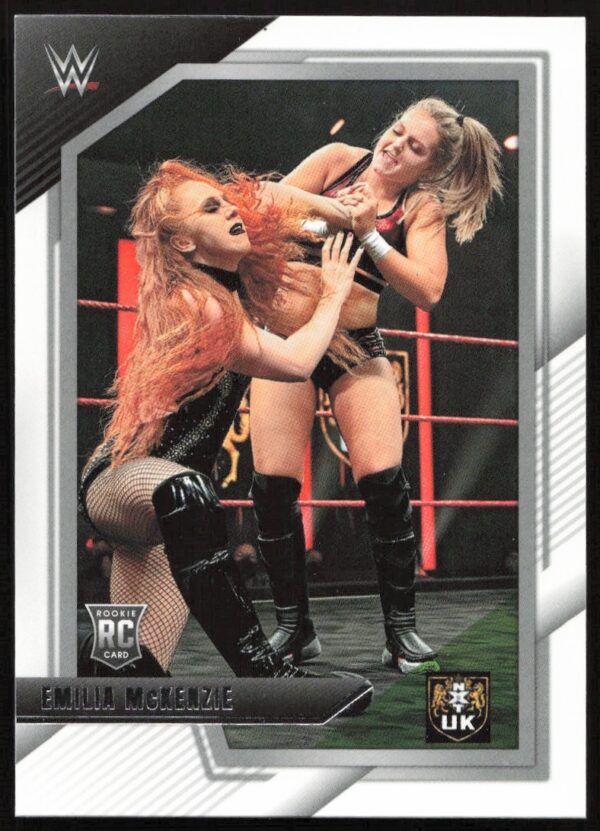 WWE NXT 2.0 trading card featuring Emilia McKenzie in action, 2022 series.