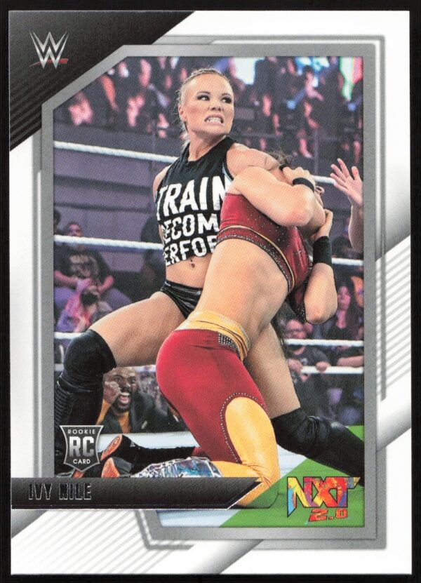 Ivy Nile WWE NXT trading card featuring dynamic in-ring action with crowd atmosphere.