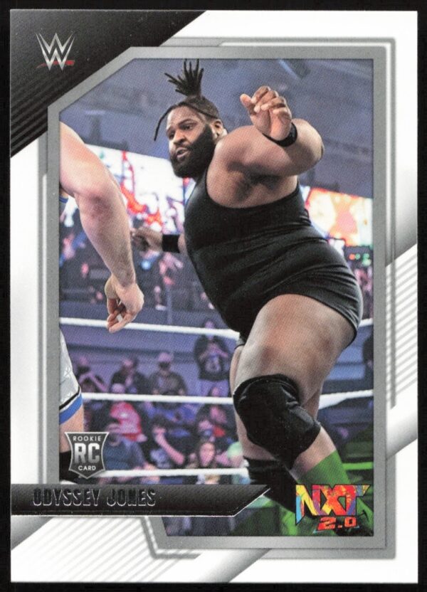 Odyssey Jones NXT 2.0 WWE trading card, featuring dynamic in-ring action.