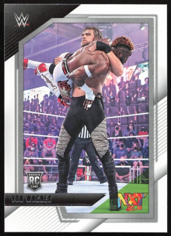 WWE Von Wagner in action, 2022 Panini NXT trading card.