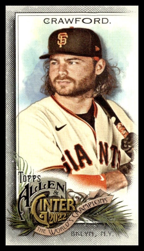Vintage-style baseball card of Brandon Crawford, San Francisco Giants, 2022 Topps Allen & Ginter.