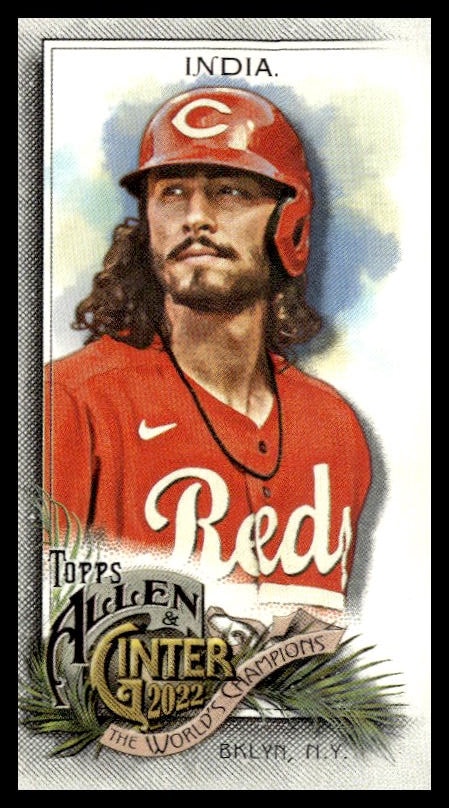 Vintage-style baseball card of Cincinnati Reds player Jonathan India by Topps Allen & Ginter.