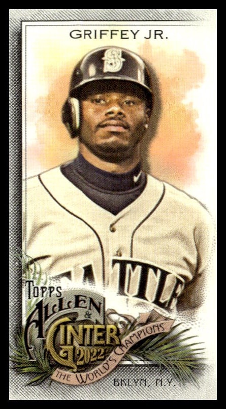 Ken Griffey Jr. Seattle Mariners vintage-style baseball card illustration, premium edition.