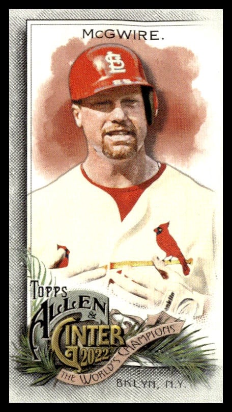 Mark McGwire 2022 Allen & Ginter St. Louis Cardinals vintage-style baseball card illustration.