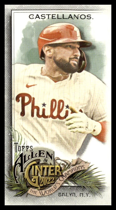 Nick Castellanos vintage-style Phillies baseball card, Allen & Ginter, Topps, collectible item.