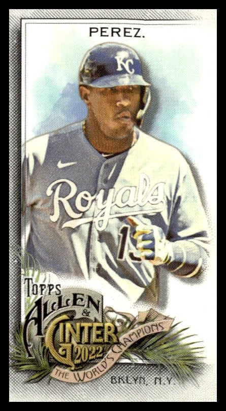 Salvador Perez vintage-style baseball card from 2022 Topps Allen & Ginter series.