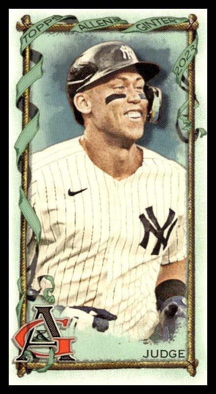 Aaron Judge 2023 Topps Allen & Ginter Mini Card, #69, featuring detailed artwork (front view).