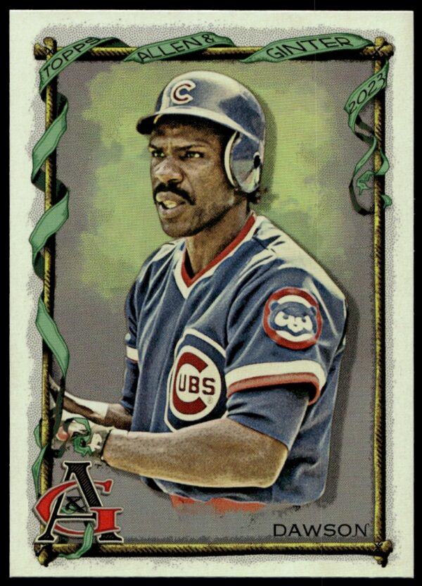 Andre Dawson 2023 Topps Silver Portrait Card #184 featuring an artistic depiction.