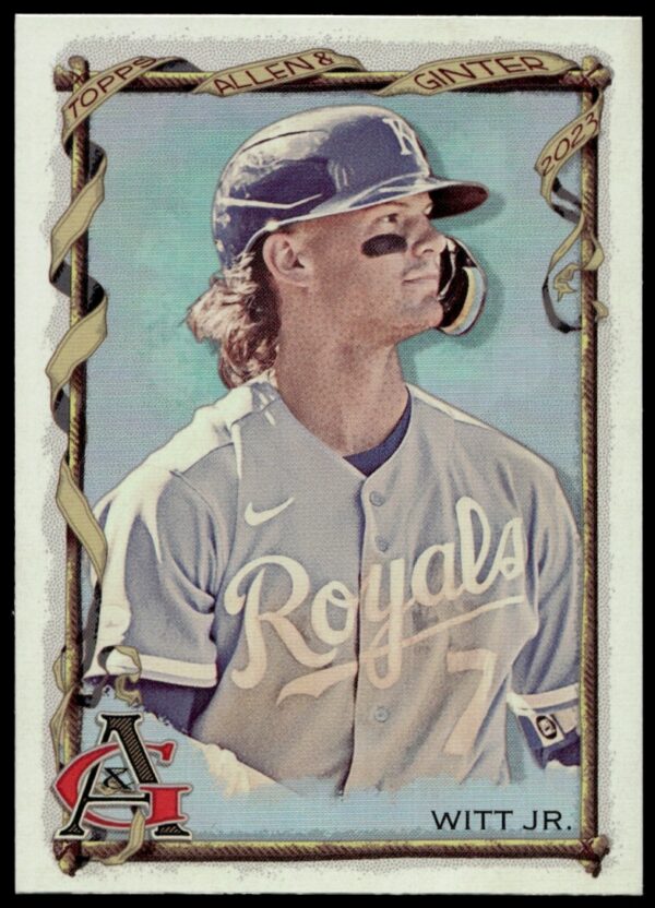 Bobby Witt Jr. 2023 Topps Silver Portrait Card #84, featuring vibrant design, detailed profile.
