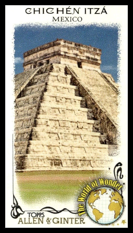El Castillo pyramid, Chichén Itzá, on Allen & Ginter trading card, Mexico.