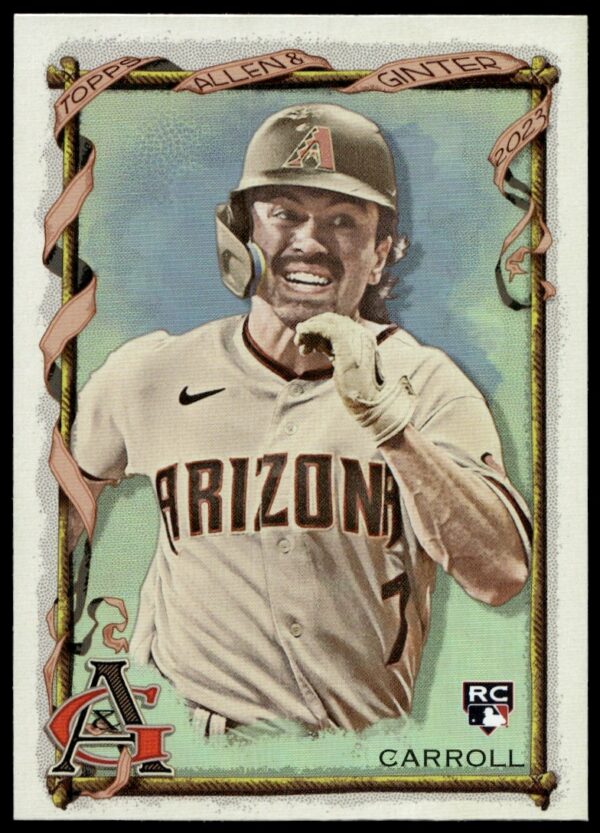 2023 Corbin Carroll Silver Portrait Card #368 by Topps Allen & Ginter, front view.