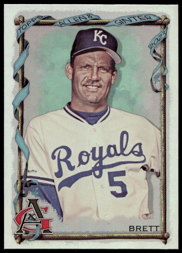 2023 Allen & Ginter George Brett Silver Portrait Card #79 Front, featuring elegant design.