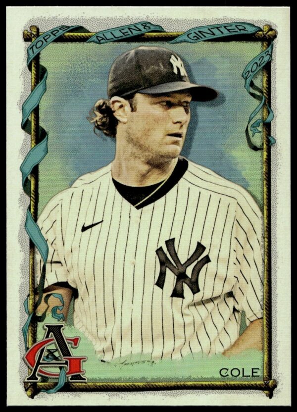 Gerrit Cole 2023 Topps Allen & Ginter Silver Portrait Card #8 Front View