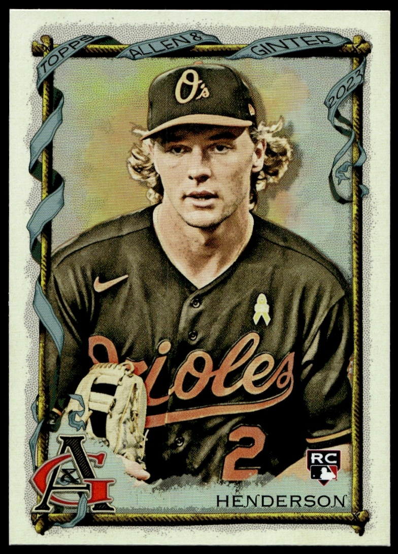 Gunnar Henderson 2023 Topps Allen & Ginter Silver Portrait Card #72.