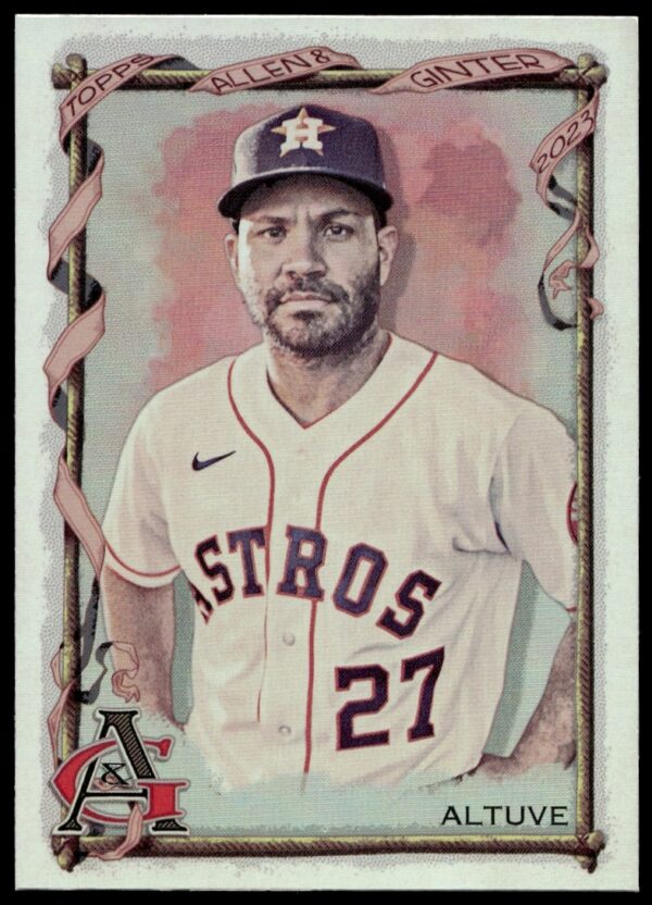 2023 Jose Altuve Silver Portrait Card #156 from Topps Allen & Ginter Series (Front).