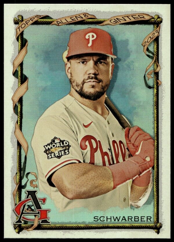 2023 Topps Kyle Schwarber Silver Portrait Card #167, featuring detailed silver-tone artwork.
