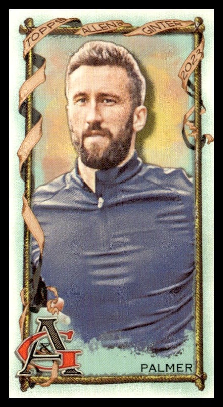 Ollie Palmer trading card from 2023 Topps Allen & Ginter, vintage design, ornate border.