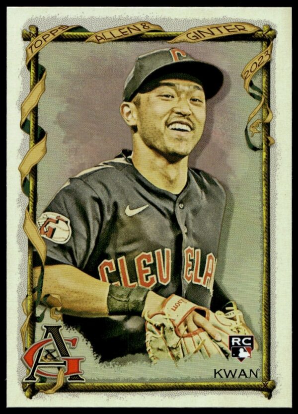 Steven Kwan 2023 Topps Silver Portrait Card Front #181 - Baseball Collectible