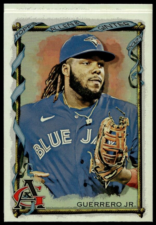Vladimir Guerrero Jr. 2023 Topps Silver Portrait Card #33, capturing vintage elegance.