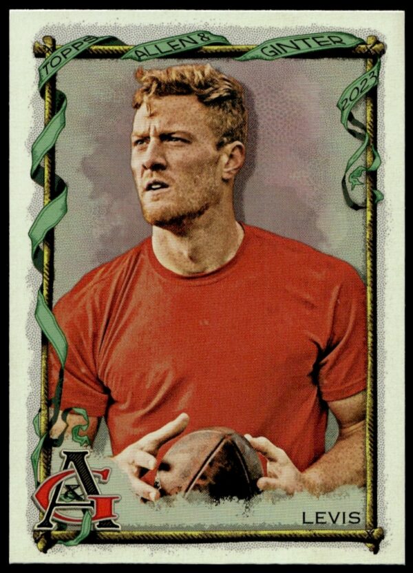 Will Levis 2023 Topps Silver Portrait Card #290, featuring a detailed grayscale athlete image.